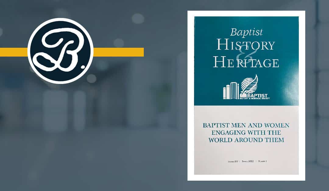 Tomlin writes for Baptist History & Heritage Journal